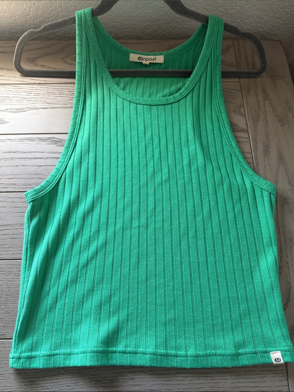 Rip Curl Women's Ribbed Bright Green Tank - Picture 1 of 3